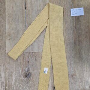 Private Club Light Yellow Wool Knit Tie Vintage Skinny USA
